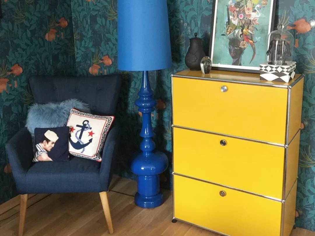 Beliani Sillón Tapizado Gris ANGEN - Imagen 3