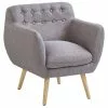 Beliani Sillón Tapizado Gris MELBY