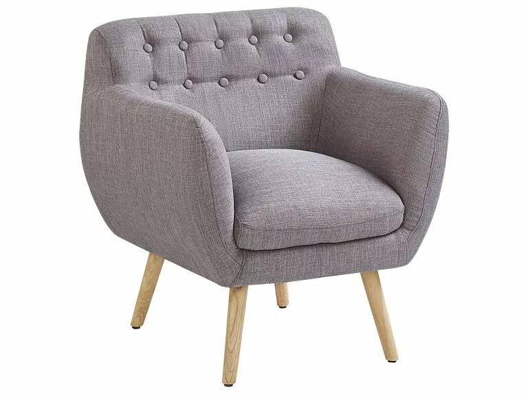 Beliani Sillón Tapizado Gris MELBY