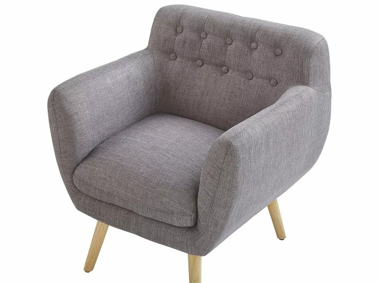 Beliani Sillón Tapizado Gris MELBY - Imagen 9