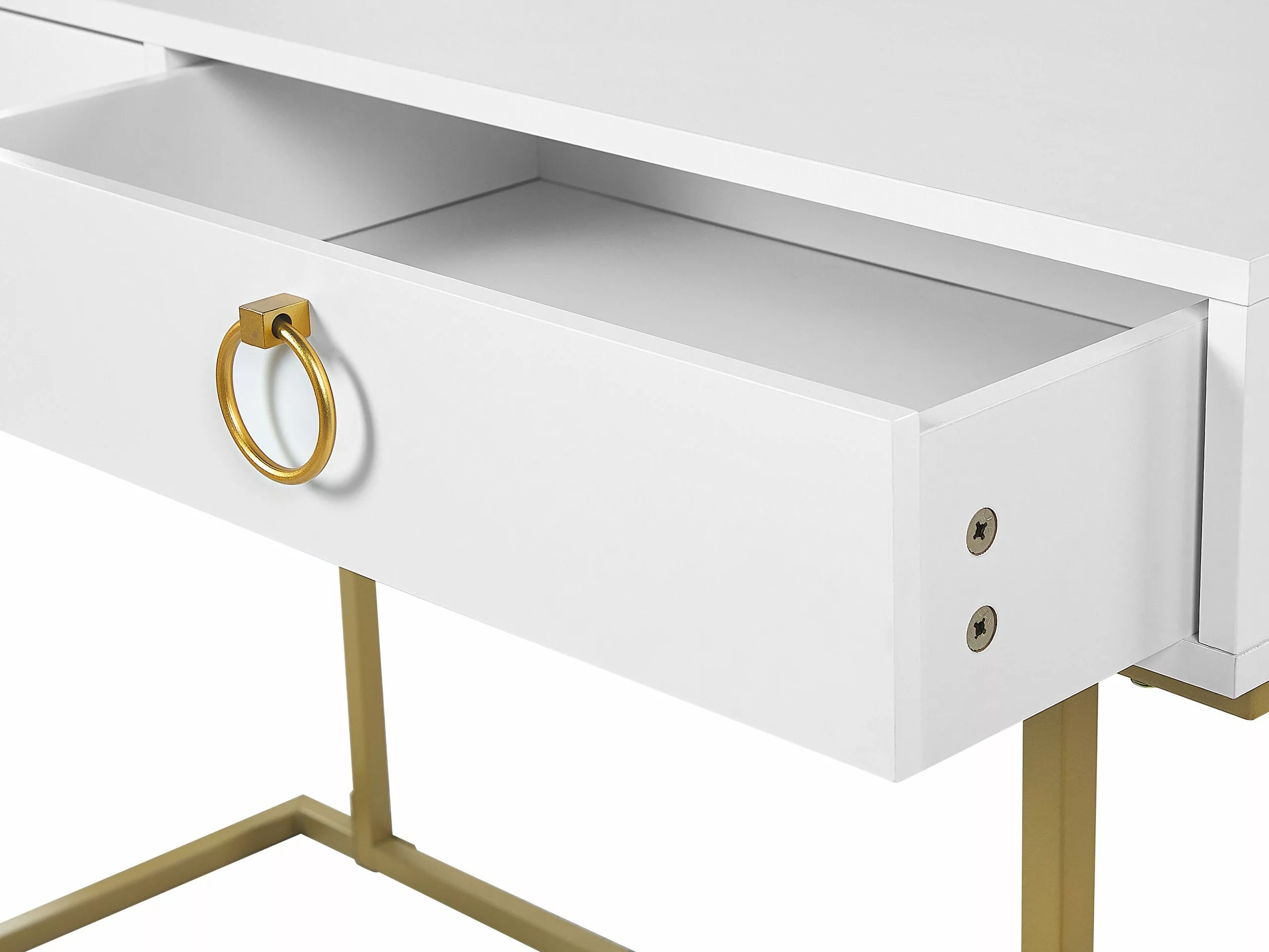 Beliani Consola De Metal Blanco/dorado 115 X 50 Cm WESTPORT - Imagen 9
