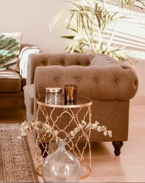 Beliani Sillón Tapizado Color Gris CHESTERFIELD - Imagen 3