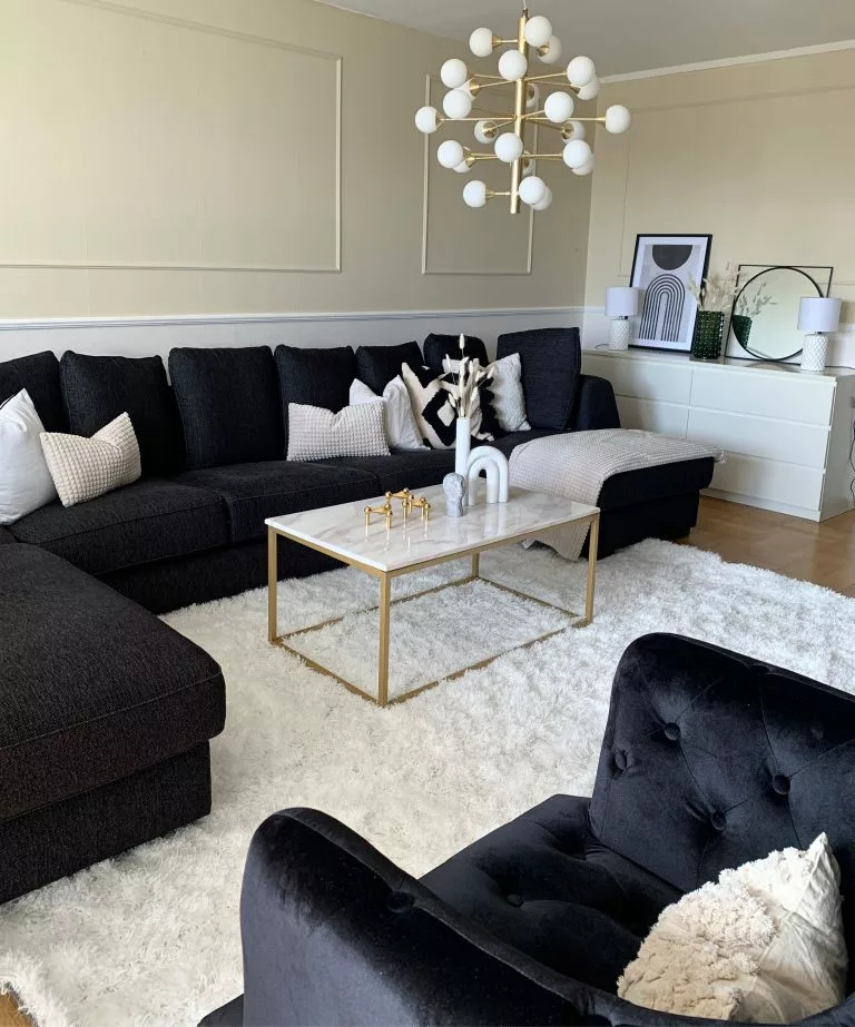 Beliani Mesa De Centro Beige/dorado 100 X 60 Cm DORRIS - Imagen 9