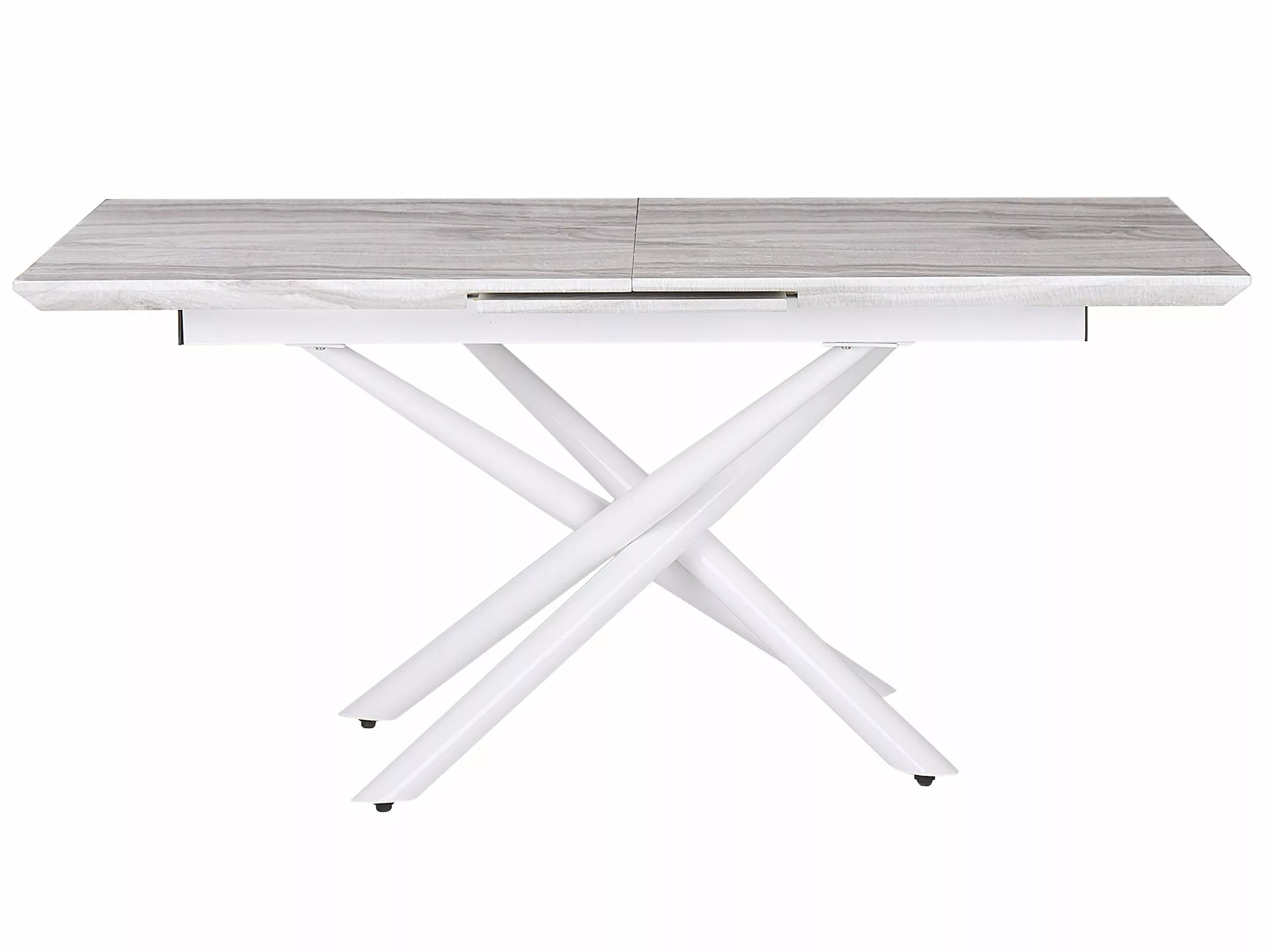 Beliani Mesa De Comedor Extensible Blanca 160/200 X 90 Cm MOIRA - Imagen 5