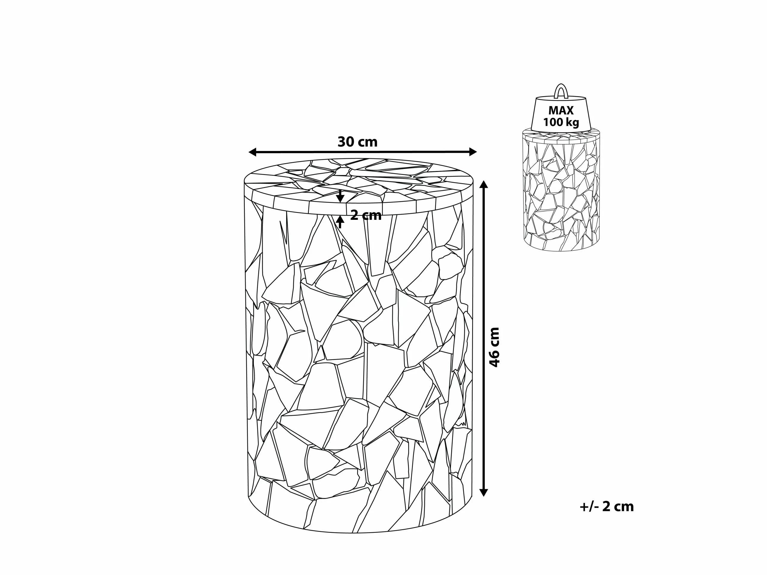 Beliani Mesa Auxiliar De Madera De Teca Oscura ⌀ 30 Cm DAWSON - Imagen 8