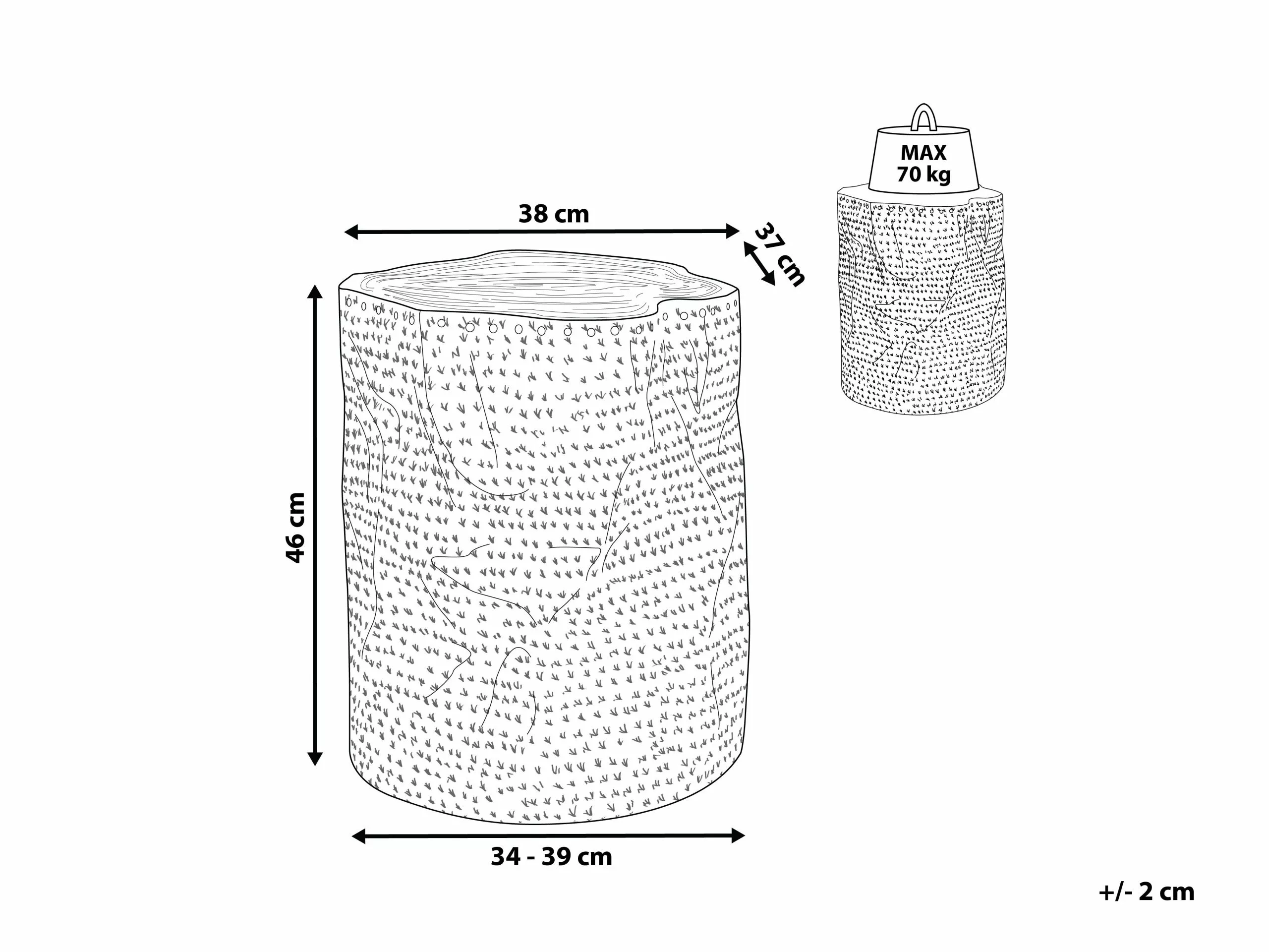 Beliani Mesa Auxiliar De Madera De Tecla Clara/plateado 38 Cm GORDON - Imagen 10