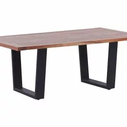 Beliani Mesa De Centro De Madera De Acacia Clara/negro 118 X 68 Cm GRENOLA