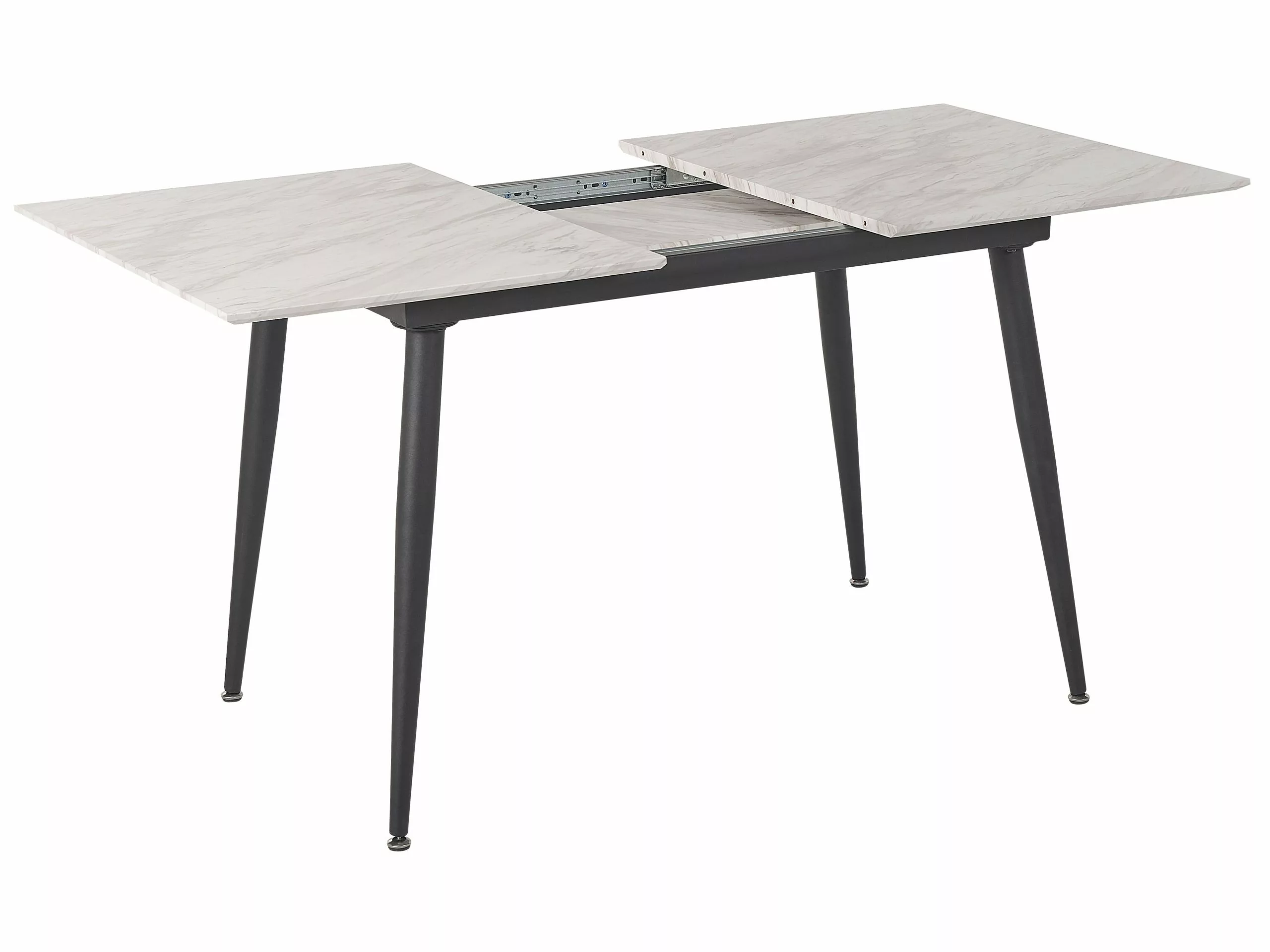 Beliani Mesa De Comedor Extensible Blanco/negro 120/150 X 80 Cm EFTALIA - Imagen 6