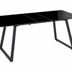 Beliani Mesa De Comedor Extensible Negra 150/180 X 90 Cm TOURAN