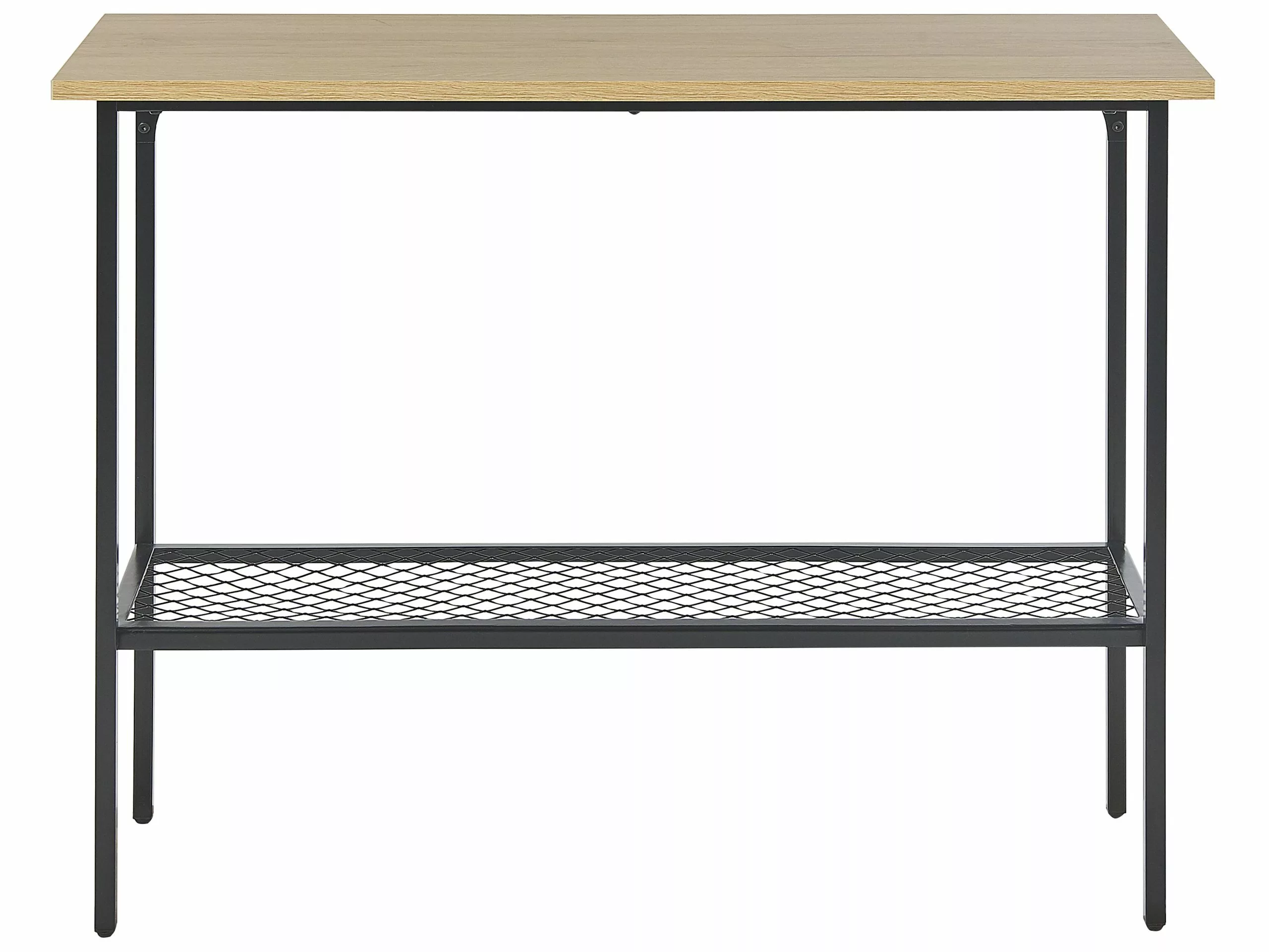 Beliani Consola Madera Clara/negro 100 X 35 Cm DORENA - Imagen 3