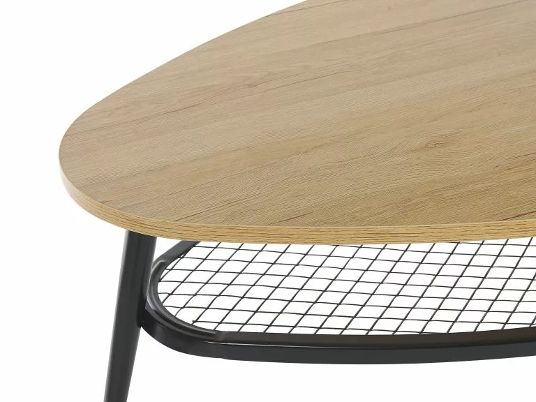 Beliani Mesa De Centro Madera Clara/negro 90 X 68 Cm DORENA - Imagen 5