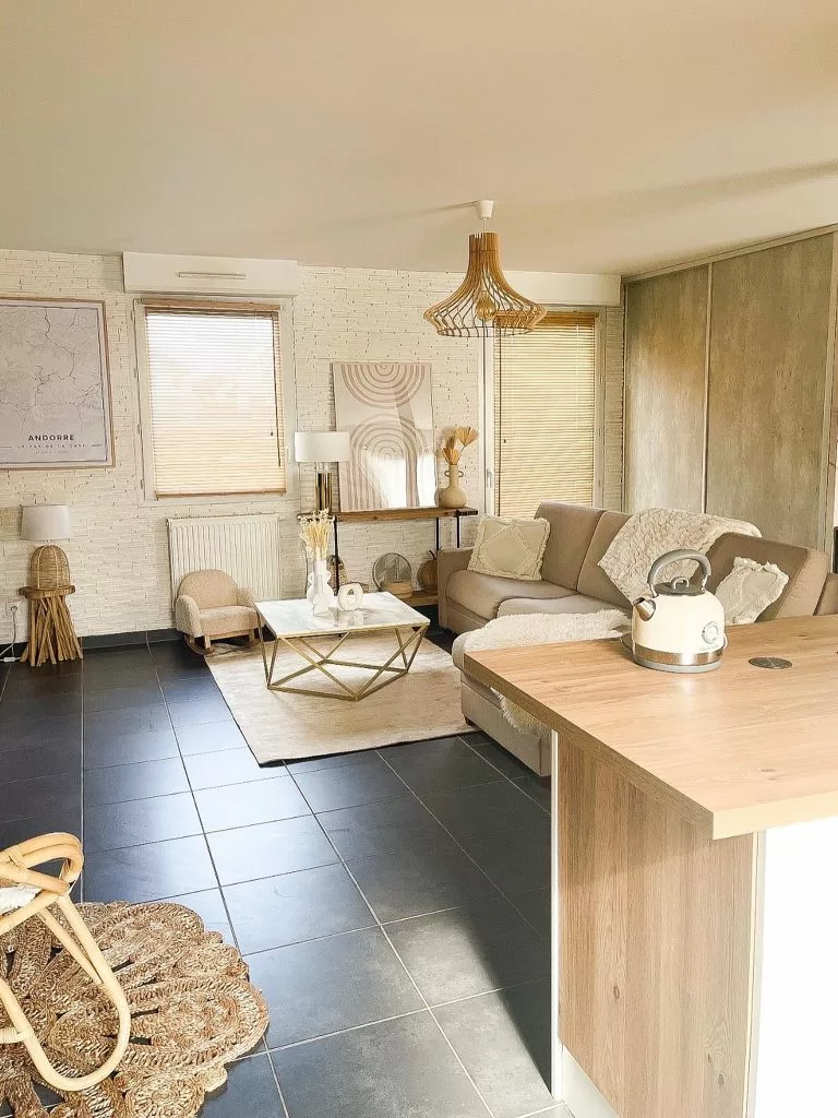 Beliani Mesa De Centro Beige/dorado 80 X 80 Cm MALIBU - Imagen 10