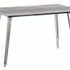 Beliani Mesa De Comedor Blanco/plateado 120 X 70 Cm GREYTON