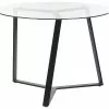 Beliani Mesa De Comedor De Vidrio Templado Negro ⌀ 100 Cm KEBRI