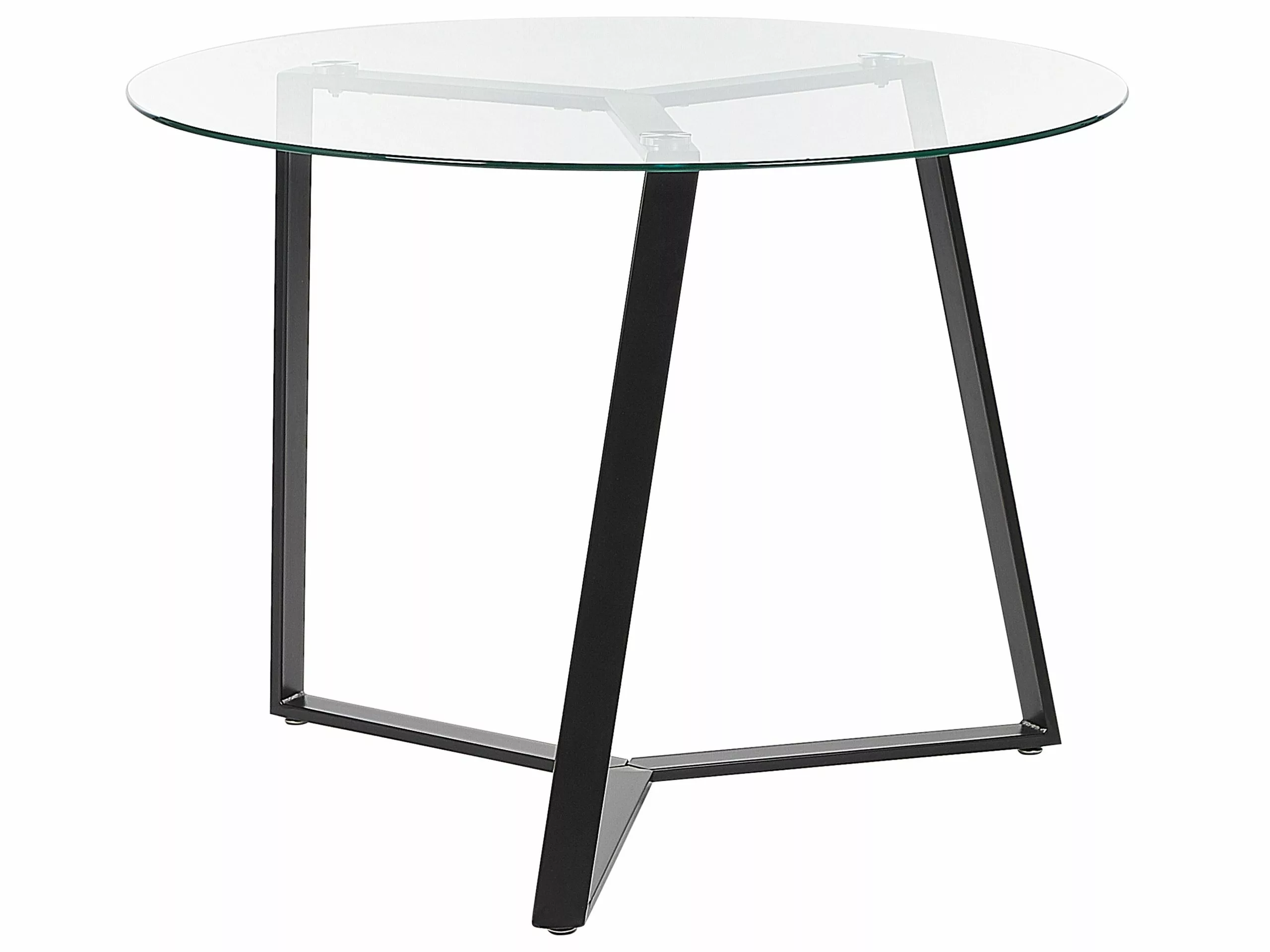 Beliani Mesa De Comedor De Vidrio Templado Negro ⌀ 100 Cm KEBRI