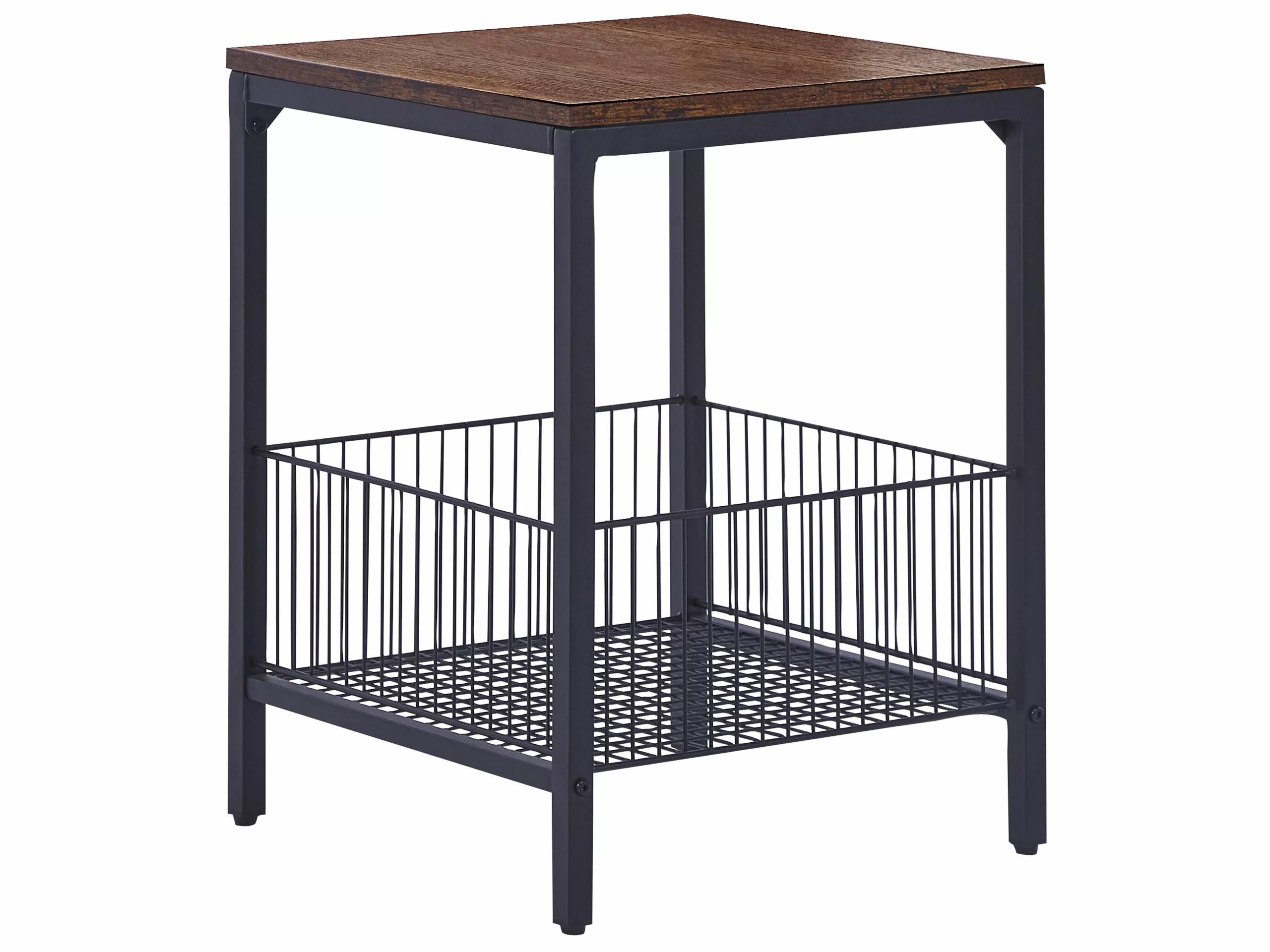 Beliani Mesa Auxiliar Madera Oscura/negro 40 X 40 Cm KENNER