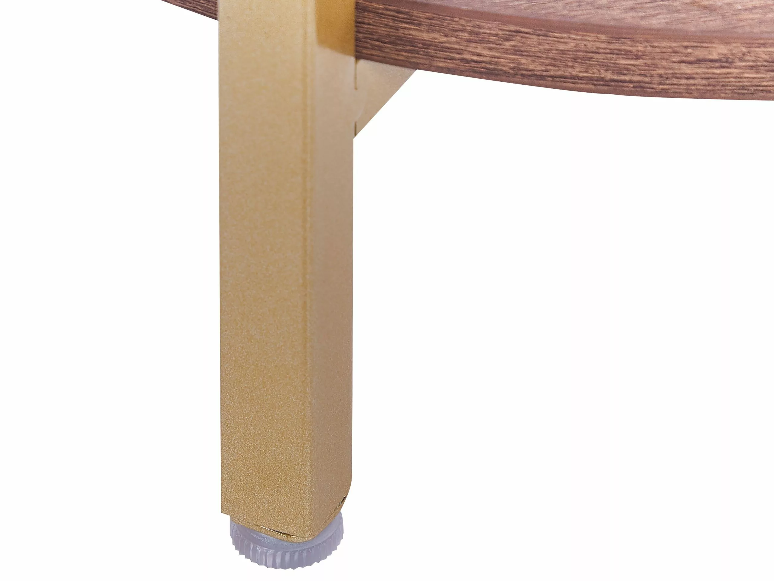 Beliani Mesa Auxiliar De Vidrio Dorado/madera Oscura ⌀ 40 Cm LIBBY - Imagen 7