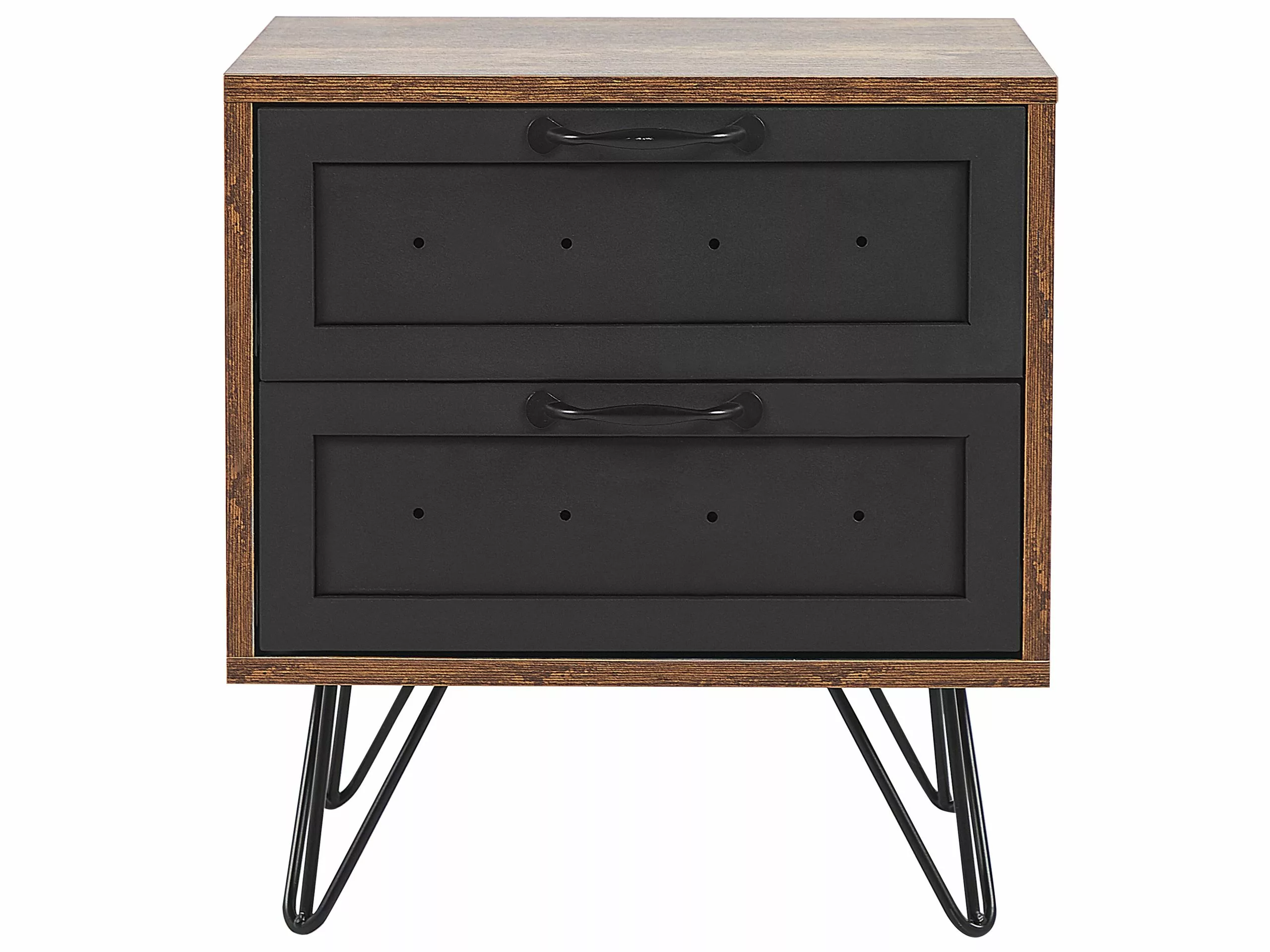 Beliani Mesa De Noche Madera Oscura/negro 45 X 39 Cm ARKAN - Imagen 6