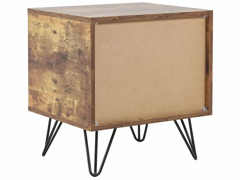 Beliani Mesa De Noche Madera Oscura/negro 45 X 39 Cm ARKAN - Imagen 7