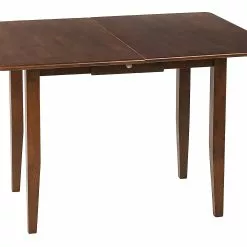 Beliani Mesa De Comedor Extensible De Madera De Caucho Oscura 90/120 X 60 Cm MASELA