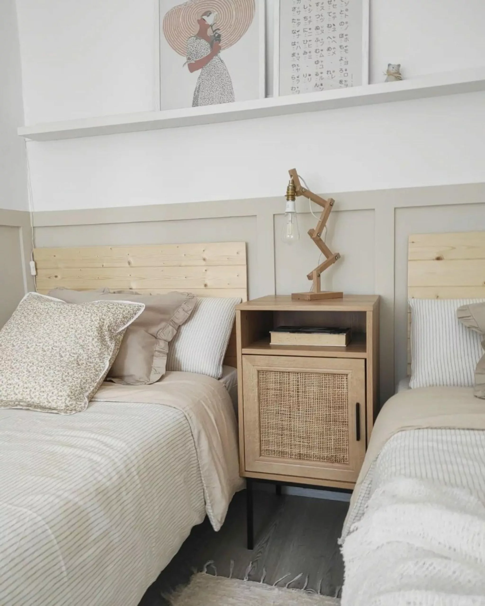 Beliani Mesa De Noche Madera Clara/negro 40 X 40 Cm PASCO - Imagen 8