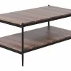 Beliani Mesa De Centro Madera Oscura/negro 100 X 52 Cm AVOCA