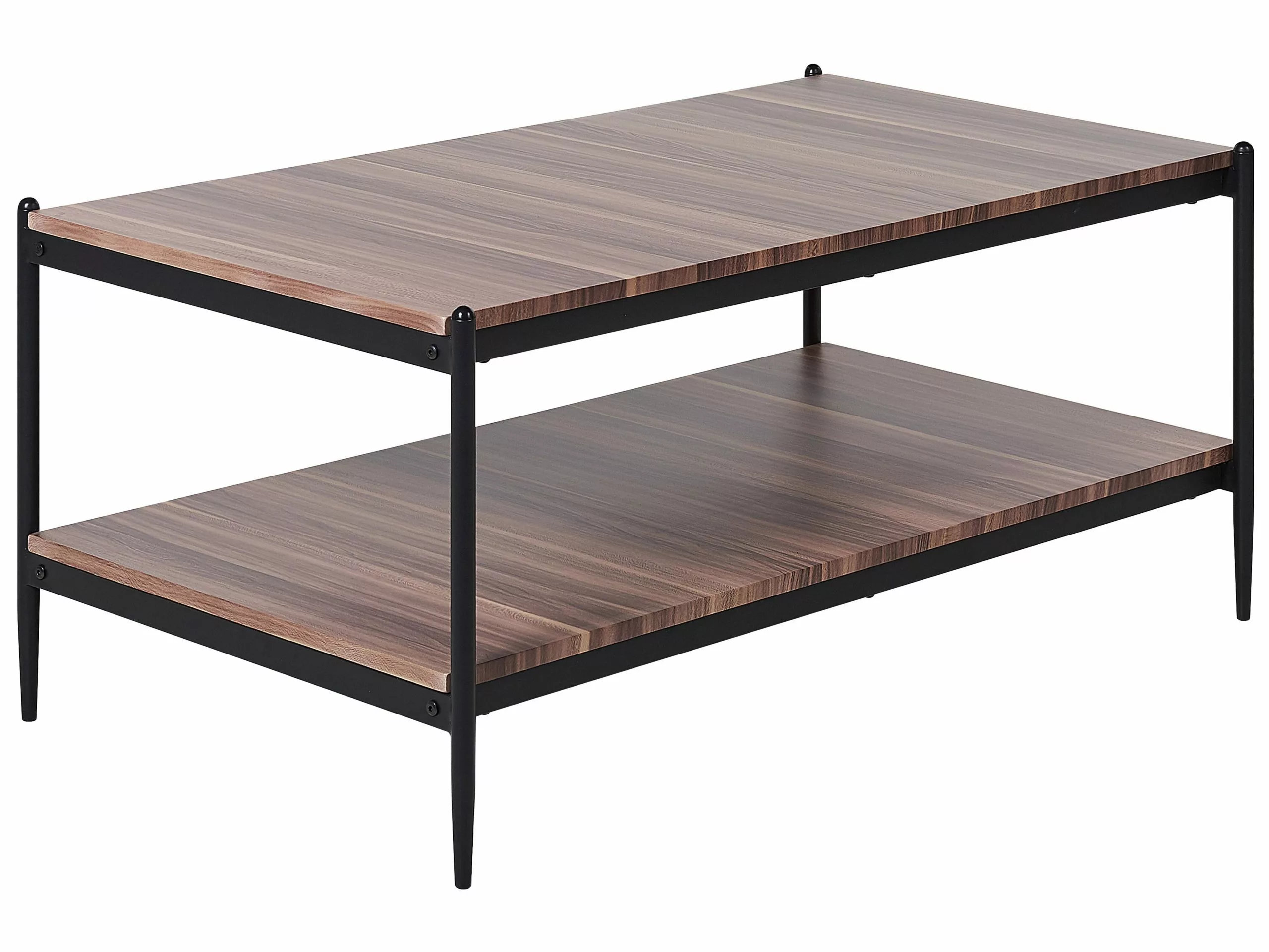 Beliani Mesa De Centro Madera Oscura/negro 100 X 52 Cm AVOCA