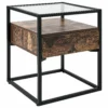 Beliani Mesa Auxiliar Madera Oscura/negro 43 X 43 Cm MAUK