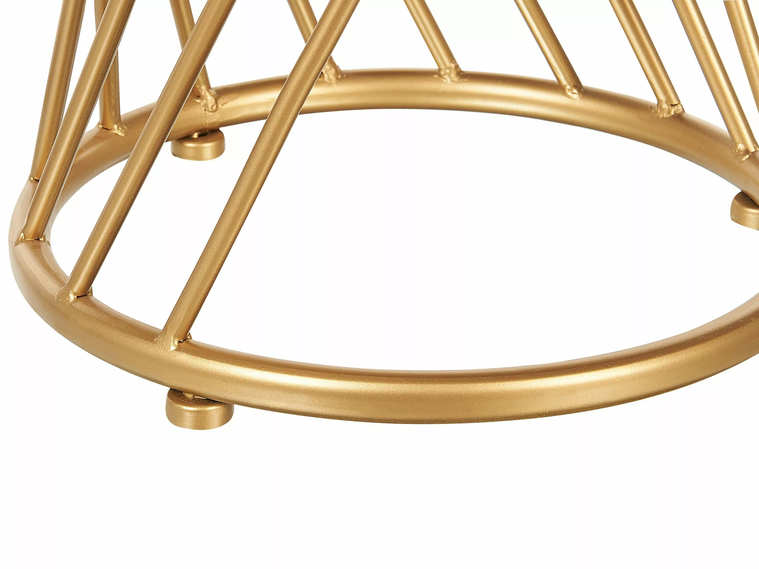 Beliani Conjunto De 2 Mesas De Centro De Metal/vidrio Dorado TWIST - Imagen 8