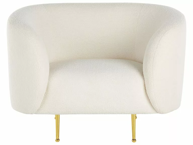 Beliani Sillón De Poliéster Blanco LOEN - Imagen 8