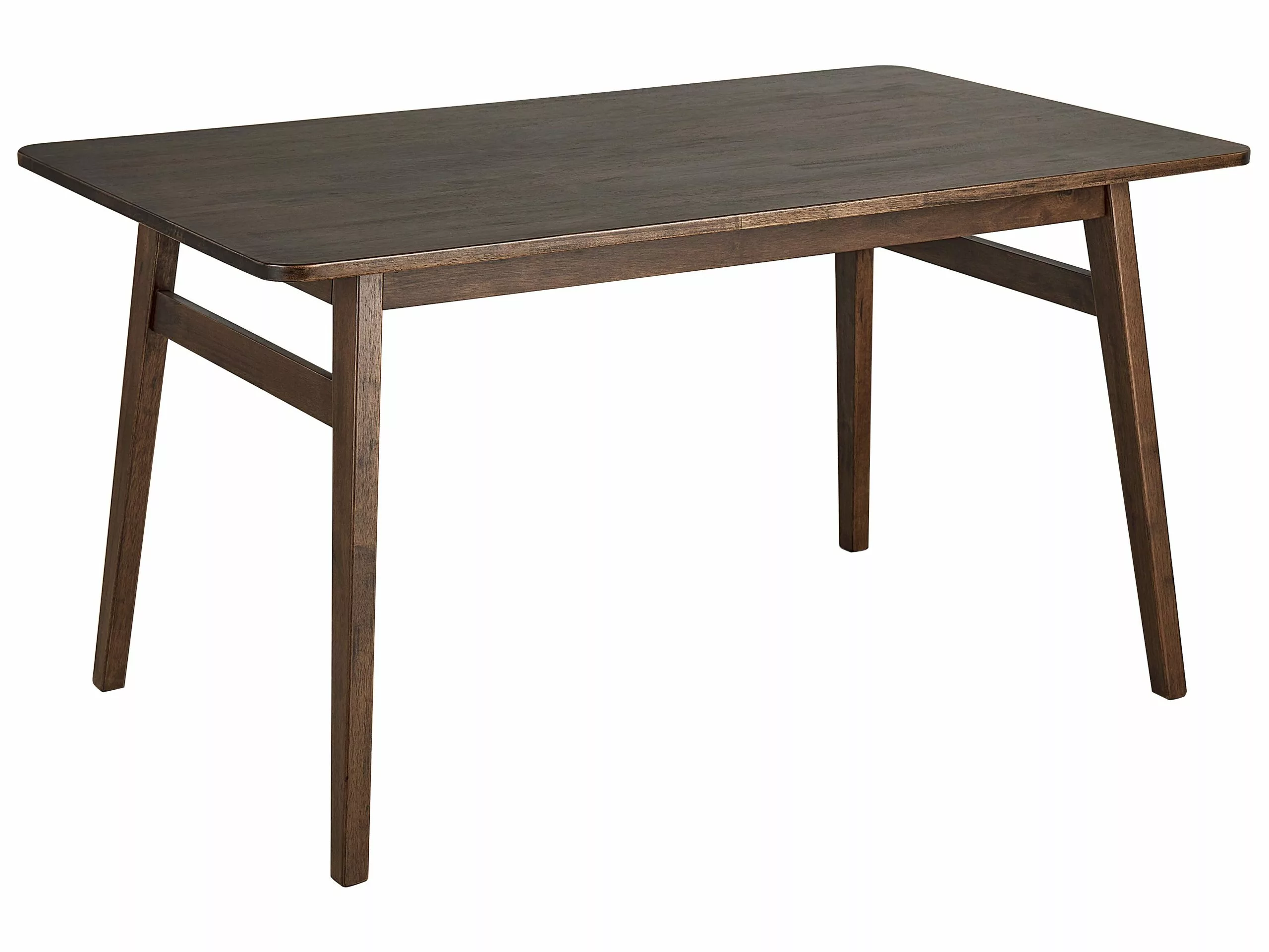 Beliani Mesa De Comedor De Madera De Caucho Oscura 140 X 85 Cm VENTERA