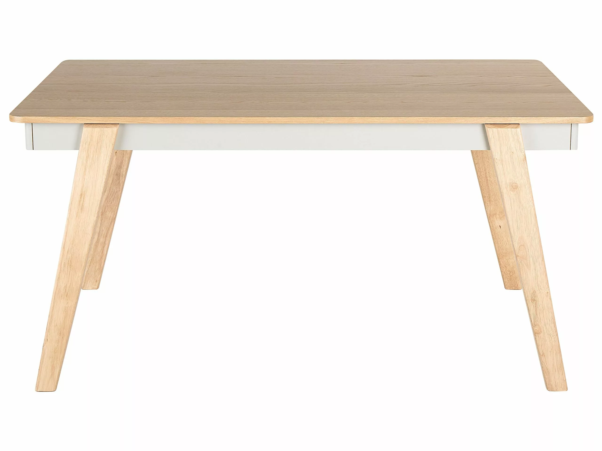 Beliani Mesa De Comedor Madera Clara/gris 150 X 90 Cm PHOLA - Imagen 4