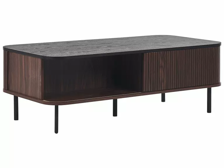 Beliani Mesa De Centro Madera Oscura/negro 120 X 60 Cm JOSE - Imagen 6