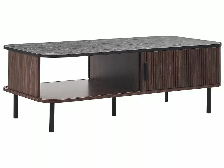Beliani Mesa De Centro Madera Oscura/negro 120 X 60 Cm JOSE - Imagen 7
