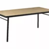 Beliani Mesa De Comedor Madera Clara/negro 180 X 90 Cm IVORIE