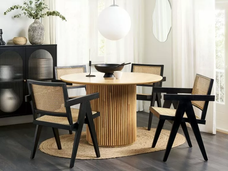 Beliani Mesa De Comedor Madera Clara ⌀ 120 Cm VISTALLA - Imagen 2
