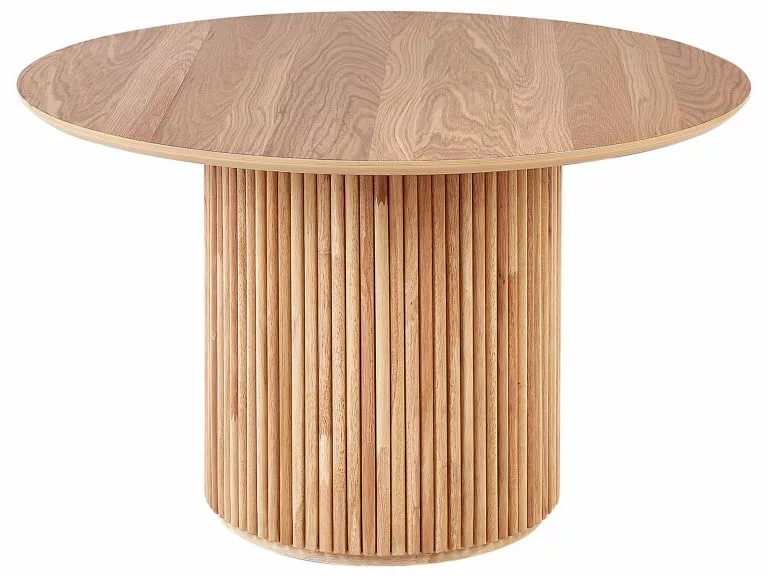 Beliani Mesa De Comedor Madera Clara ⌀ 120 Cm VISTALLA