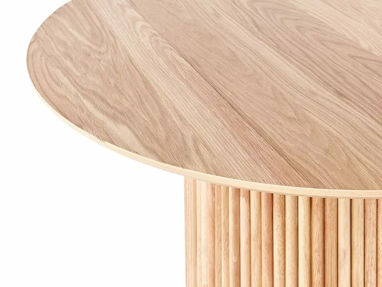 Beliani Mesa De Comedor Madera Clara ⌀ 120 Cm VISTALLA - Imagen 5