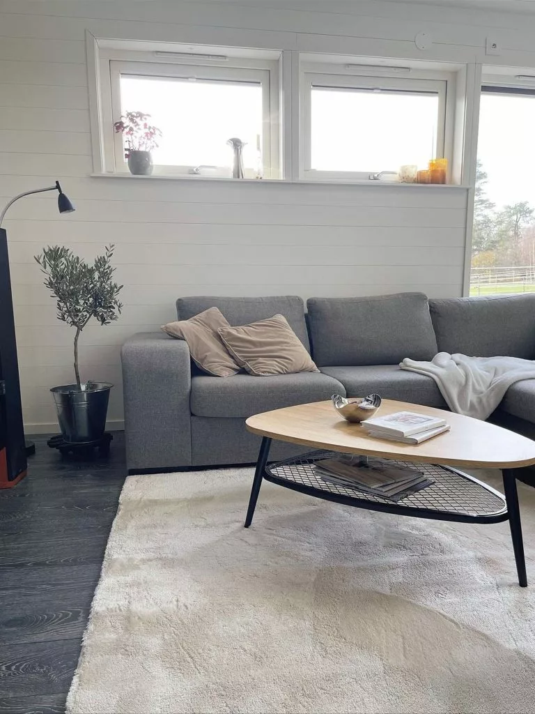 Beliani Mesa De Centro Madera Clara/negro 90 X 68 Cm DORENA - Imagen 3