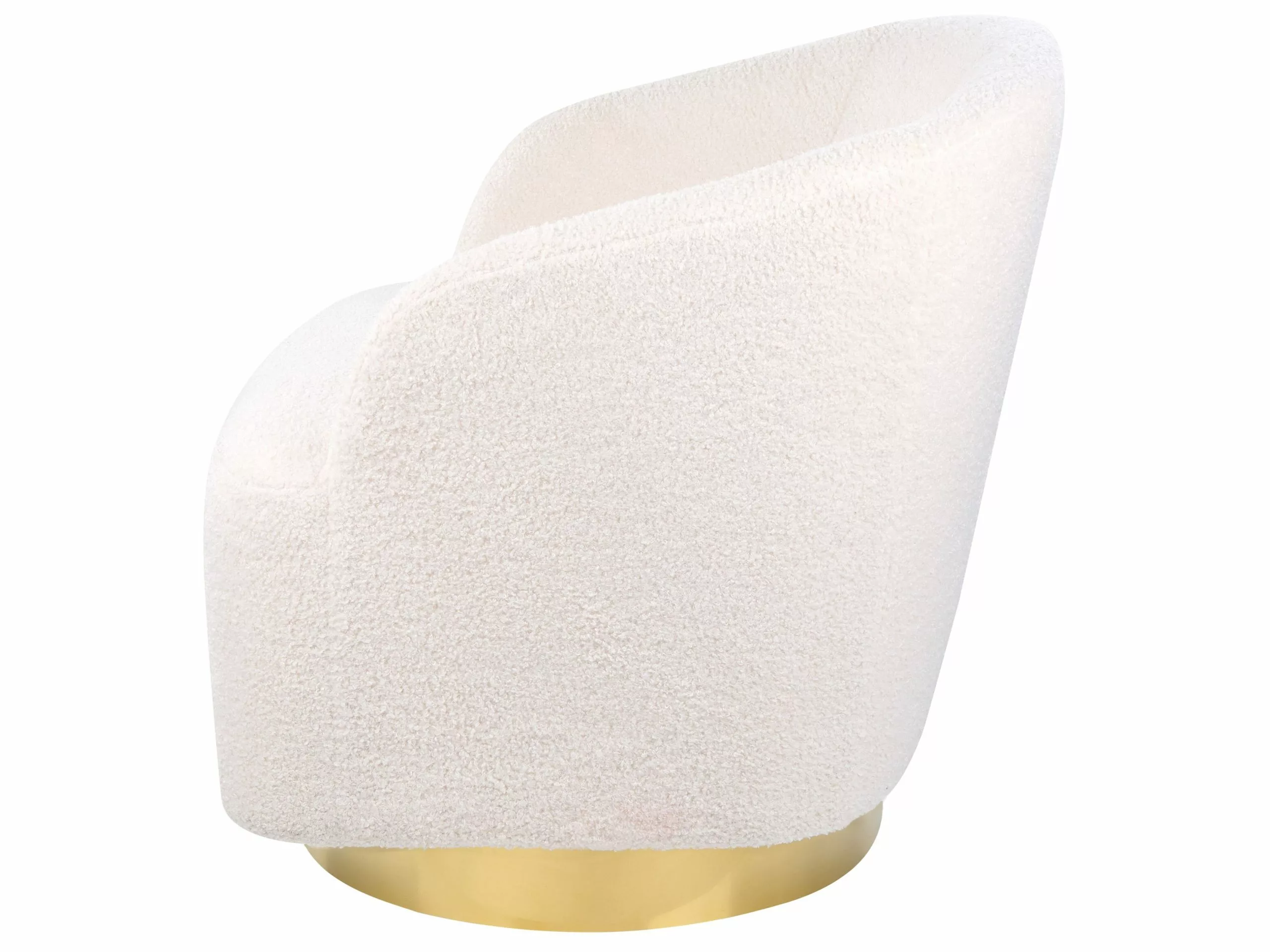 Beliani Sillón Blanco Crema/dorado LAVIK - Imagen 5