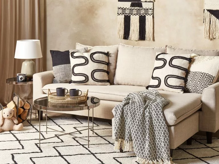 Beliani Mesa Auxiliar De Vidrio Templado/metal Negro/plateado ⌀ 63 Cm LUCEA - Imagen 7