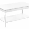 Beliani Mesa De Centro Blanca 101 X 55 Cm HARTFORD