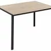 Beliani Mesa De Comedor Madera Clara/negro 120 X 80 Cm NEWFIELD