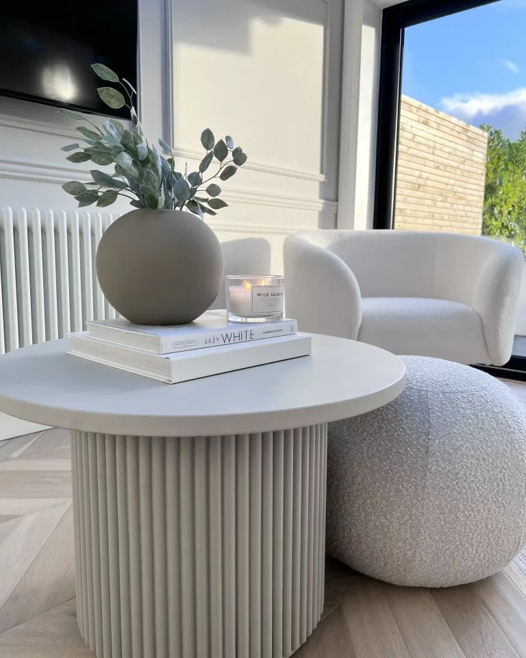 Beliani Sillón De Poliéster Blanco LOEN - Imagen 4