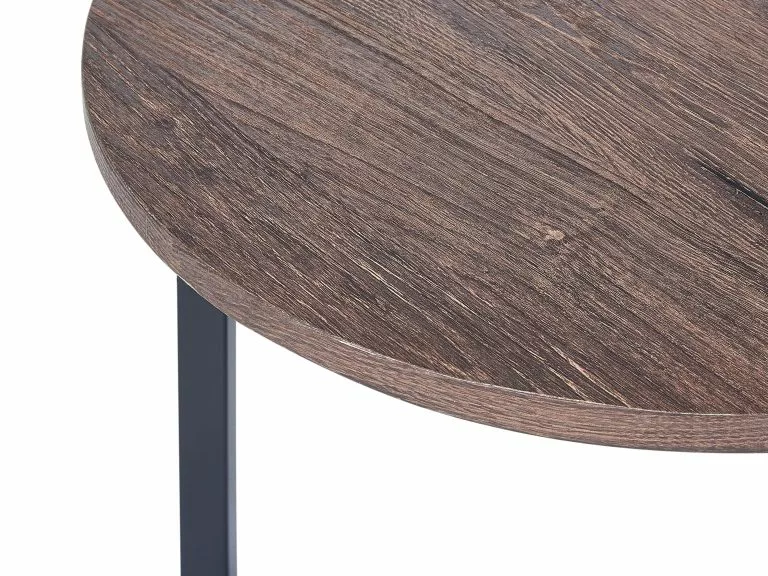 Beliani Mesa De Centro Madera Oscura/negro ⌀ 80 Cm TIPPO - Imagen 3