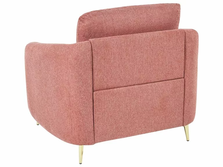 Beliani Sillón De Poliéster Rosa/dorado TROSA - Imagen 6