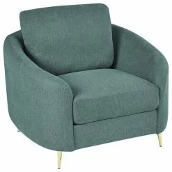 Beliani Sillón De Poliéster Verde Menta/dorado TROSA