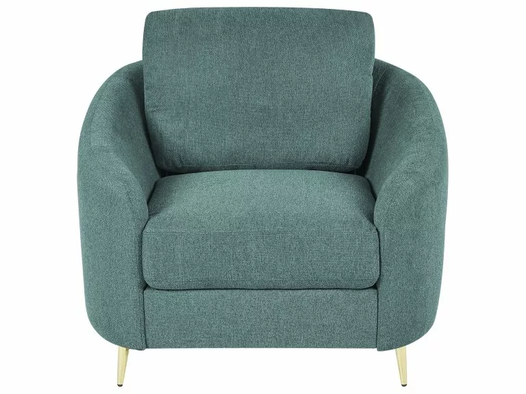 Beliani Sillón De Poliéster Verde Menta/dorado TROSA - Imagen 5