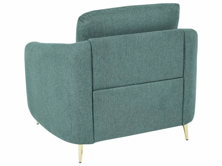 Beliani Sillón De Poliéster Verde Menta/dorado TROSA - Imagen 6