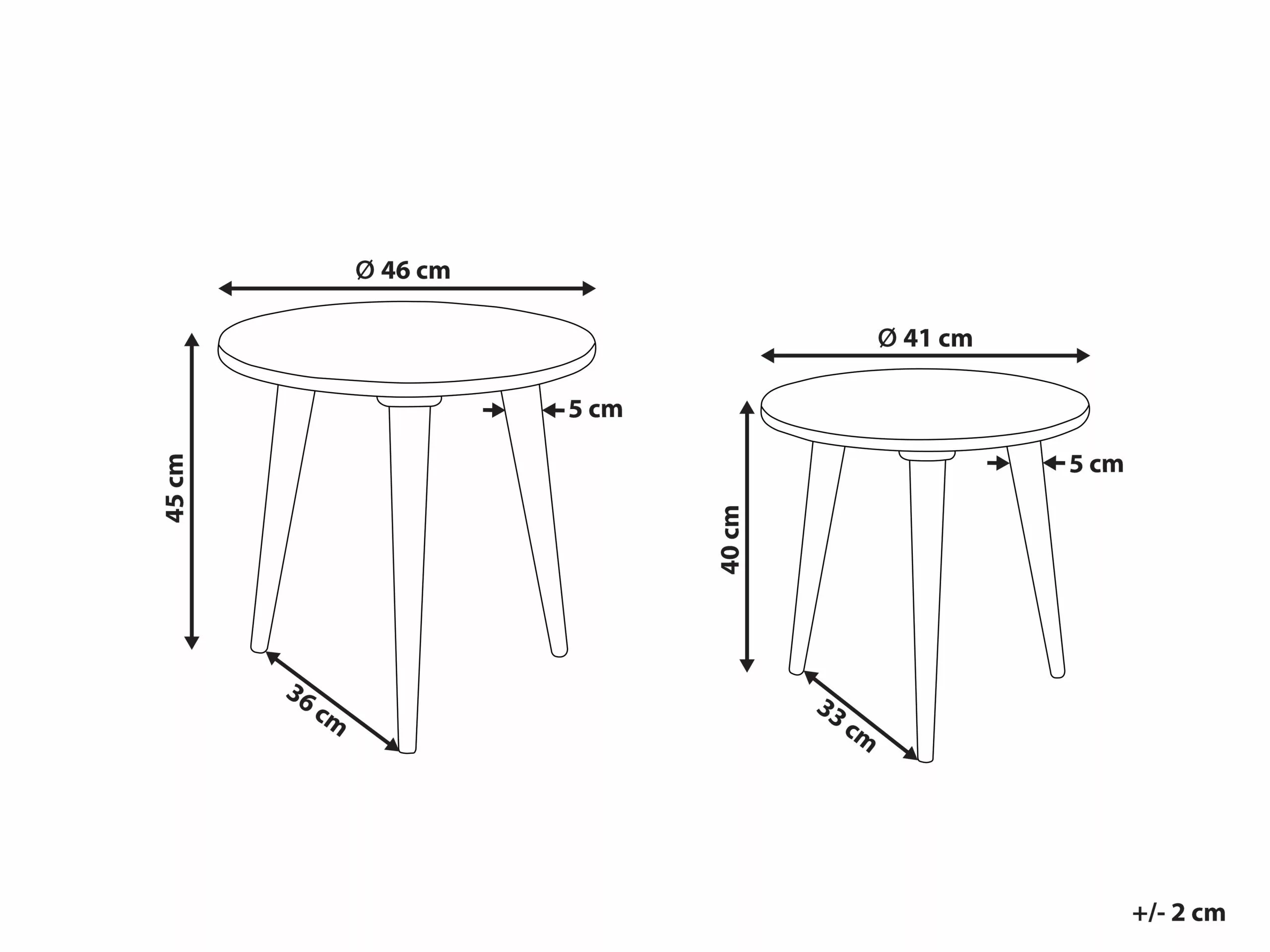 Beliani Conjunto De 2 Mesas Auxiliaries De Madera De Mango Dorada NARRA - Imagen 8